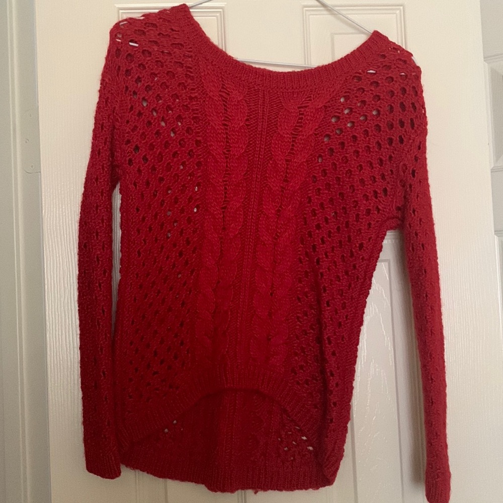 Cute red knit sweater